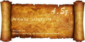 Antaly Szigfrid névjegykártya